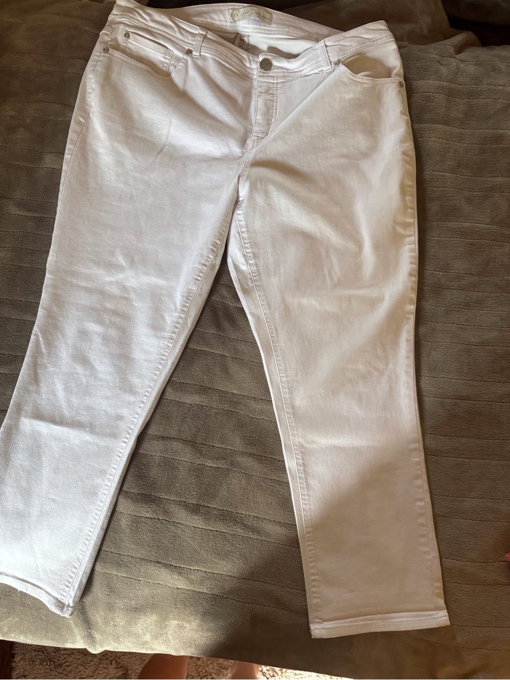 White Straight-Leg Jeans 16W